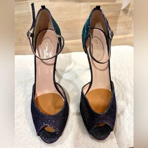 Women's Glitter Peep-Toe Heels